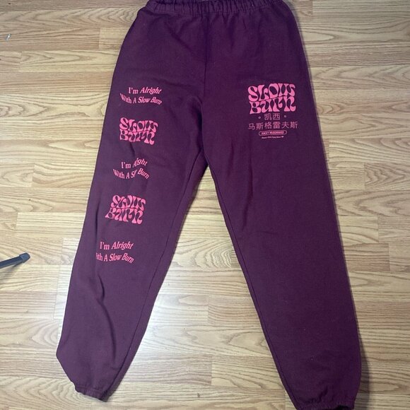 JERZEES Pants - Kacey Musgraves Womens Jogger Sweat Pants Purple Slow Burn Fleece Elastic Med